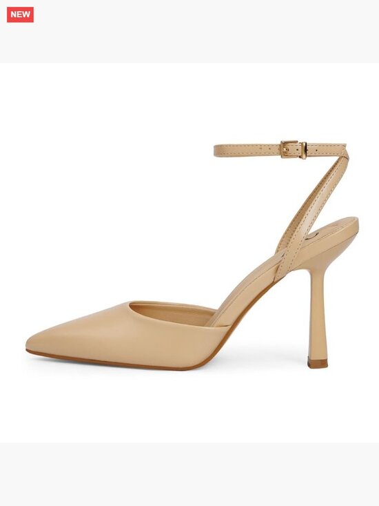 Beige Pointed Toe High Heels - Ankle Strap Heels | Red Dress Size 10 Nude Pumps Pointed Toe Ankle Strap Stiletto Heels Wedding Dress Shoes